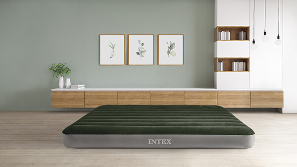 Надувной матрас intex full dura beam downy airbed with built in foot pump 64762