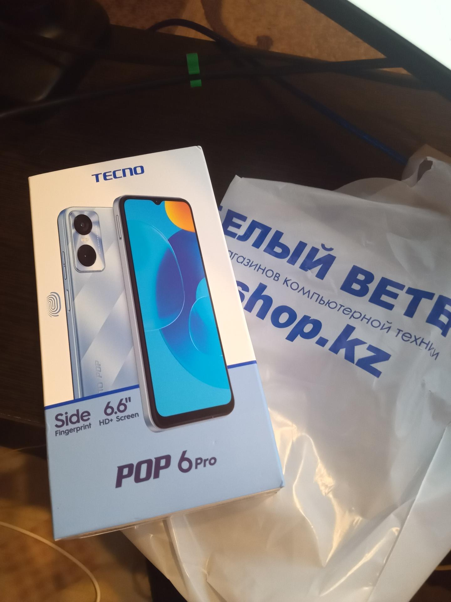 ᐈ Смартфон Tecno POP 6 Pro, 32 GB, Polar Black (BE8) – купить в  интернет-магазине Белый Ветер по низкой цене в Казахстане