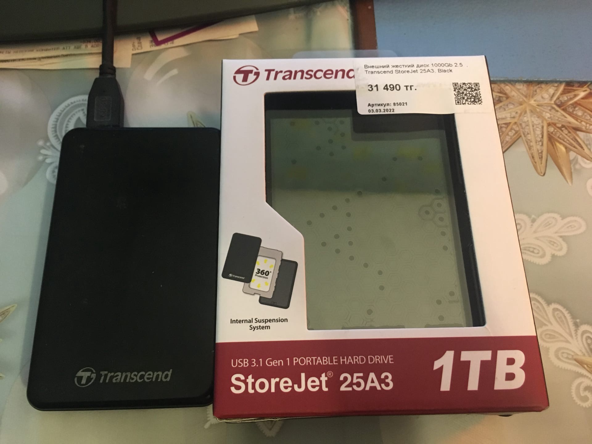 ᐈ Внешний жесткий диск 1000Gb 2.5 , Transcend StoreJet 25A3, Black – купить  в интернет-магазине Белый Ветер в Алматы, Астане и других городах Казахстана