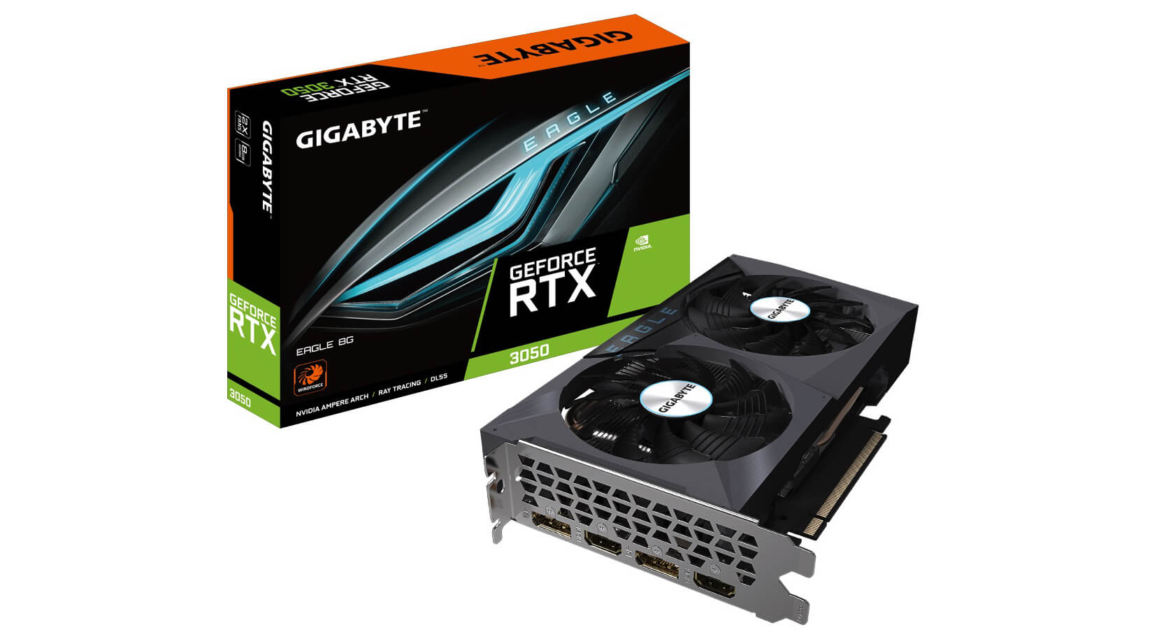 ᐈ Видеокарта Gigabyte RTX 3050 Eagle, 8 GB, GeForce RTX 3050 – купить в  интернет-магазине Белый Ветер по хорошей цене в Алматы, Астане и других  городах Казахстана