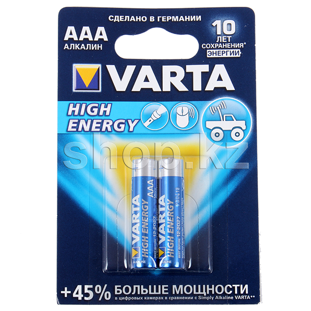 Varta AAA LR03 High Energy, 1.5V 2 дана , батареясы