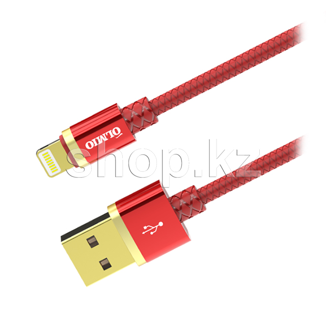 Кабель интерфейсный для Apple Lightning OLMIO Deluxe, 1m, Red