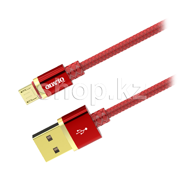 Кабель интерфейсный для Micro USB OLMIO Deluxe, 1m, Red