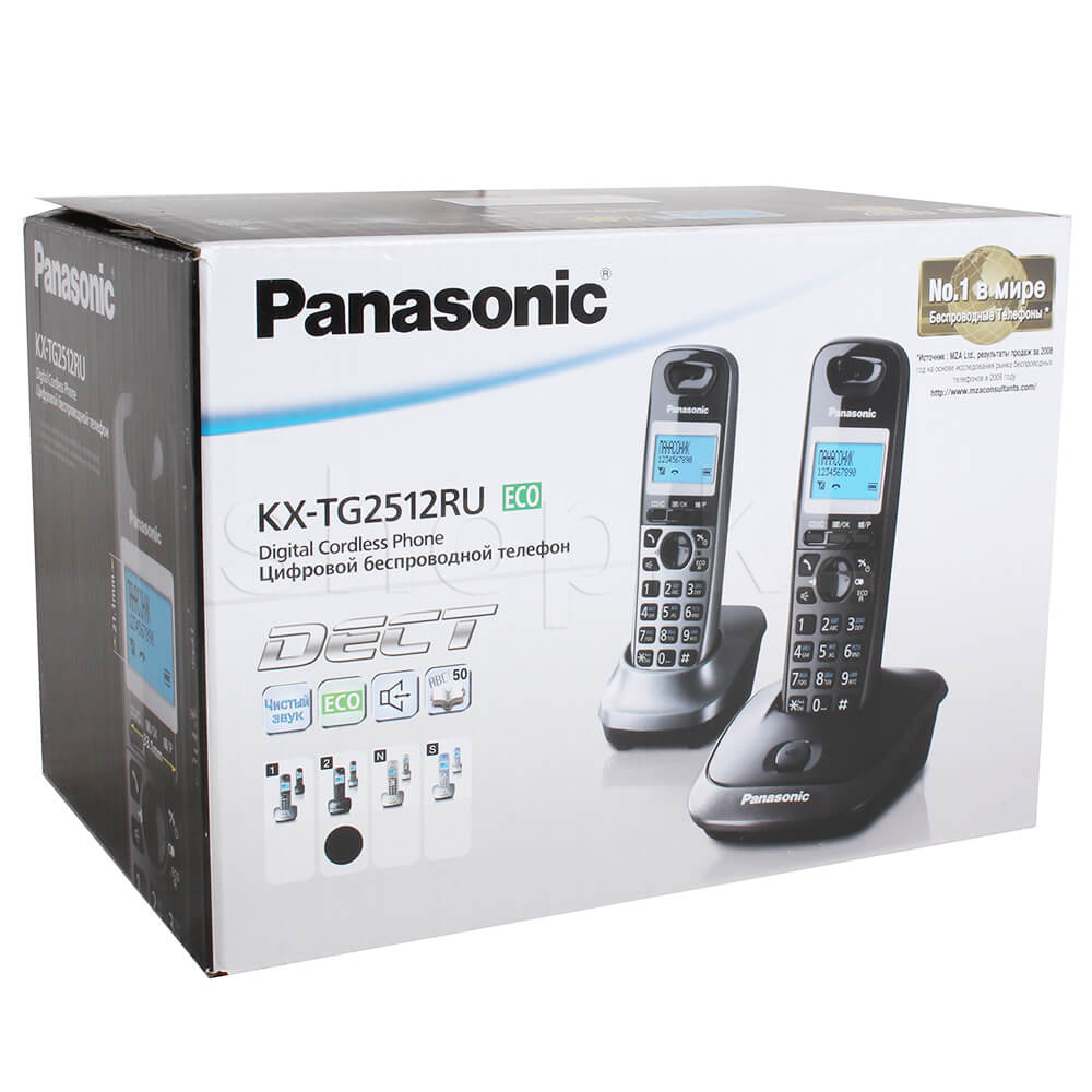 ᐈ Радио-телефон Panasonic KX-TG2512RU2, Dark Gray Metallic/Gray Metallic –  купить в интернет-магазине Белый Ветер в Алматы, Астане и других городах  Казахстана