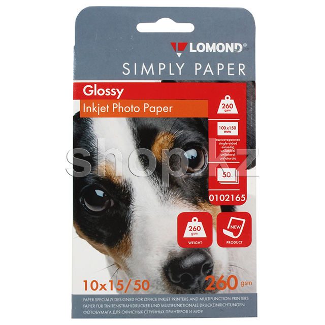 Lomond A6 (10x15), 260г/м2, 50 парақ, жылтыр, бір жақты, қағазы