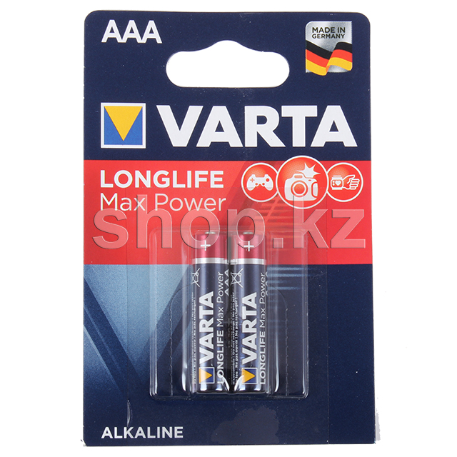 Батарейка Varta AAA LR03 MN2400 Longlife Max Power, 1.5V (2 шт.)