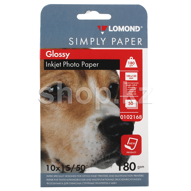 Lomond A6 (10x15), 180г/м2, 50 парақ, жылтыр, бір жақты, қағазы