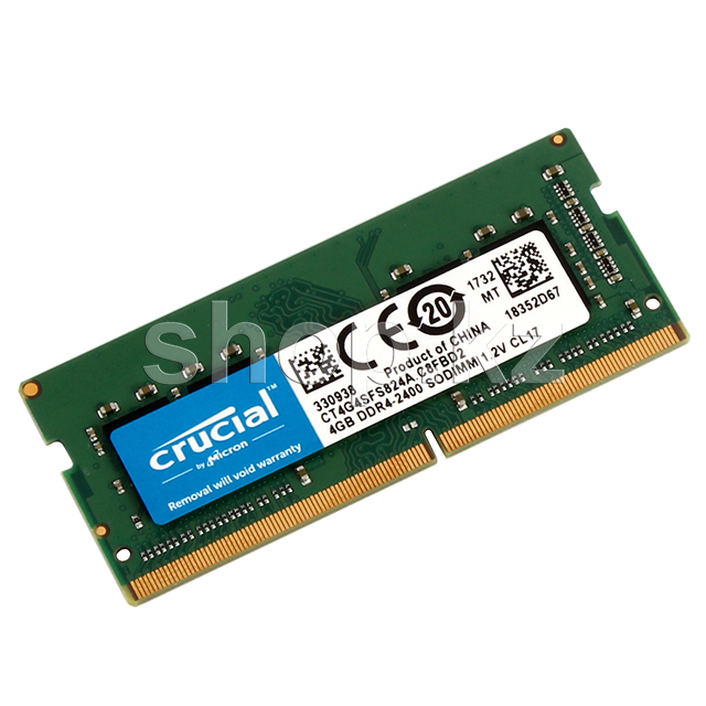 SO-DIMM 4Gb DDR4 PC19200/2400Mhz Crucial, BOX (CT4G4SFS824A)