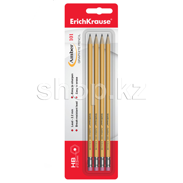 Набор карандашей ErichKrause 32837 Amber 101 HB, 4 шт