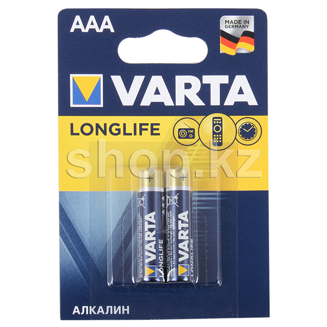 Батарейка Varta AAA LR03 Longlife, 1.5V (2шт.)