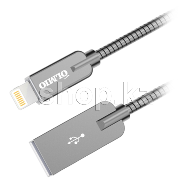 Кабель интерфейсный для Apple Lightning OLMIO Steely, 1.2m, Grey