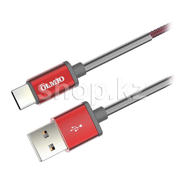 Кабель интерфейсный для USB Type-C OLMIO HD, 1.2m, Red