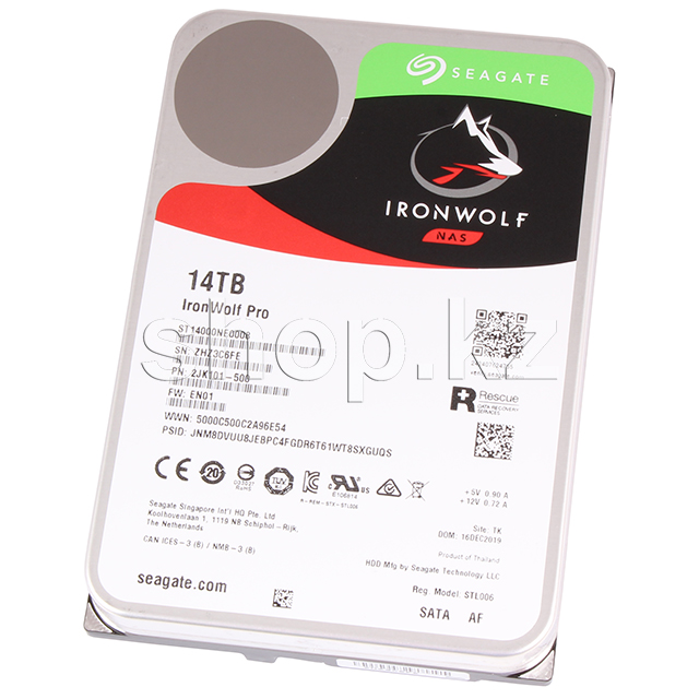 Жесткий диск HDD 14000 Gb Seagate IronWolf Pro NAS (ST14000NE0008), 3.5", 256Mb, 7200rpm, SATA III