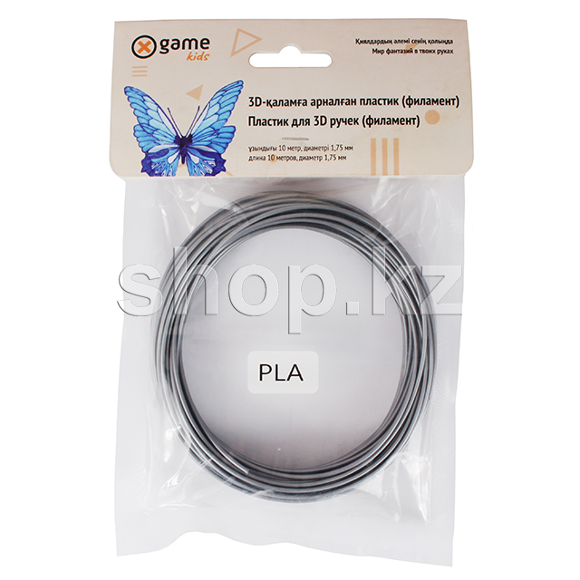 X Game kids 3D PLA-Silver-10, 1.75 мм, 10м, Silver картриджі