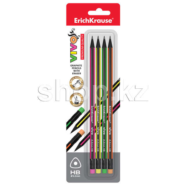 Набор карандашей ErichKrause 45624 VIVO HB, 4 шт
