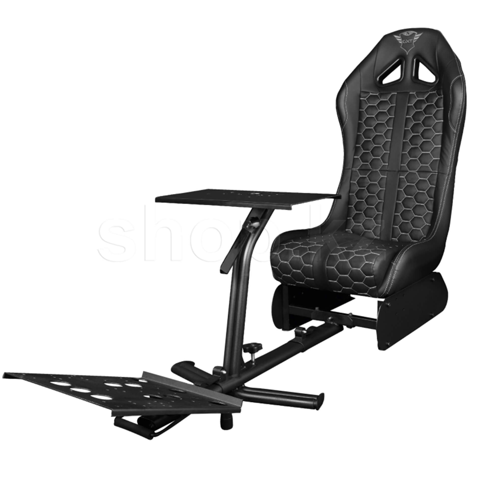 Кресло игровое симулятор со столиком для симрейсинга eGaming Silverstone черное, FKRSE18901