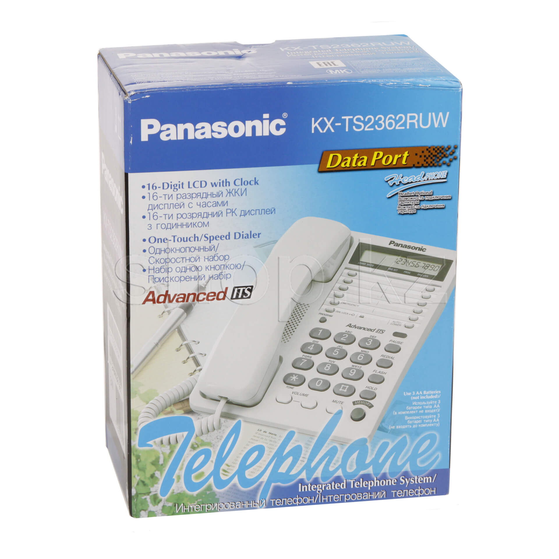 ᐈ Телефон Panasonic KX-TS2362RUW, White – купить в интернет-магазине Белый  Ветер в Алматы, Астане и других городах Казахстана