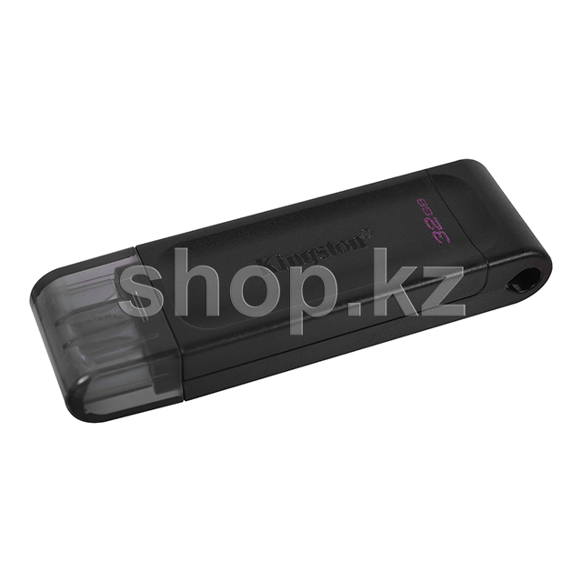 USB 32Gb Kingston DataTraveler 70, USB 3.2 (Type-C), Black флешкасы