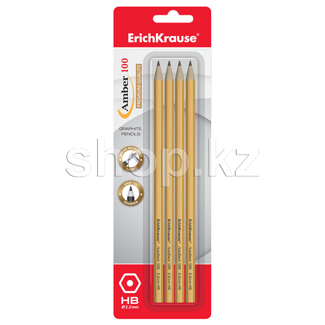 ErichKrause 45475 Amber 100 HB, 4 дана, қарындаштар жинағы