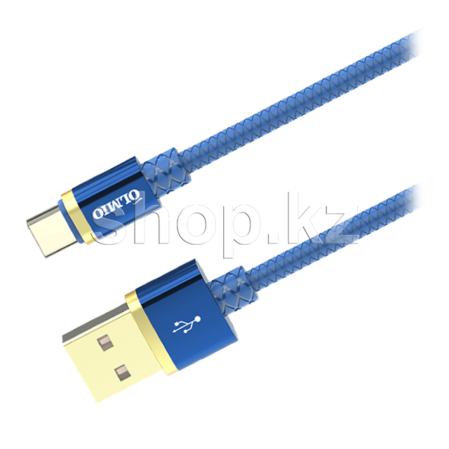 Кабель интерфейсный для USB Type-C OLMIO Deluxe, 1m, Blue