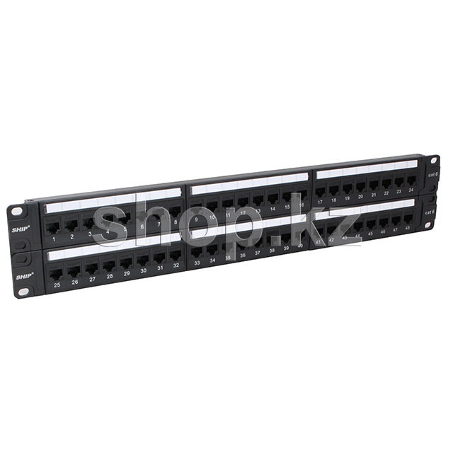 Patch panel 48-port SHIP P197-48A, RJ-45, 19", 2U, Cat. 6a