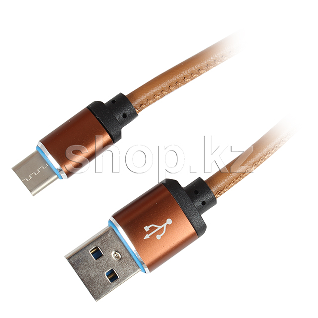 Кабель интерфейсный для USB Type-C Continent DCC-3160CF, Brown, 1м