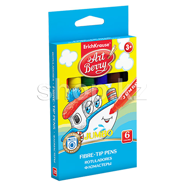 ErichKrause ArtBerry 33041 Jumbo Super Washable, 6 фломастері