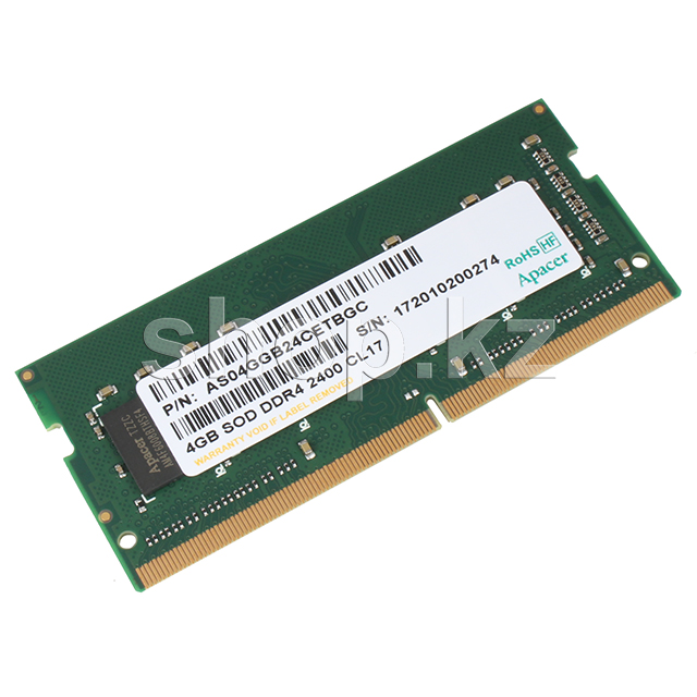 SO-DIMM 4Gb DDR4 PC19200/2400Mhz Apacer, BOX (AS04GGB24CETBGC)