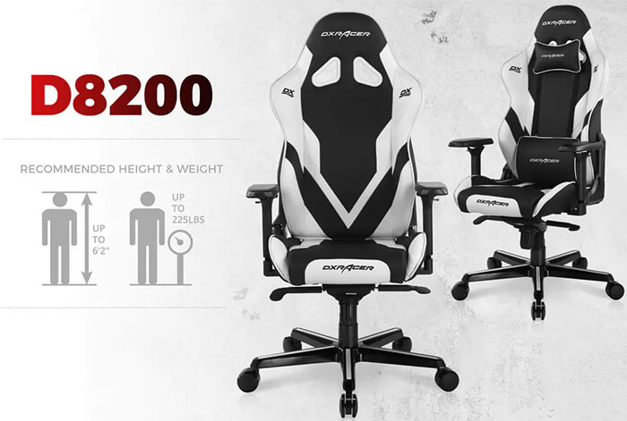 ᐈ Кресло игровое компьютерное DXRacer Gladiator OH/D8200/NW, Black-White – купить в интернет-магазине Белый Ветер по хорошей цене в Алматы, Астанае (Астане) и других городах Казахстана